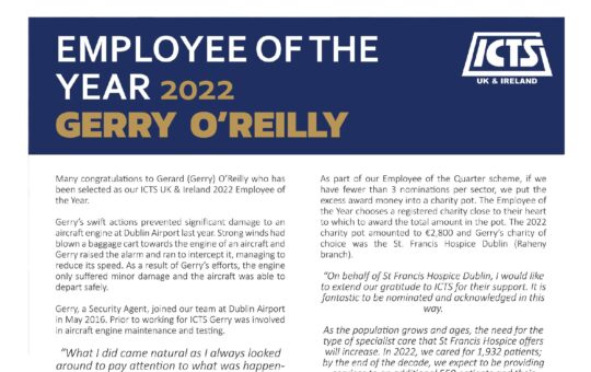 ICTS UK & Ireland Employee of the Year 2022